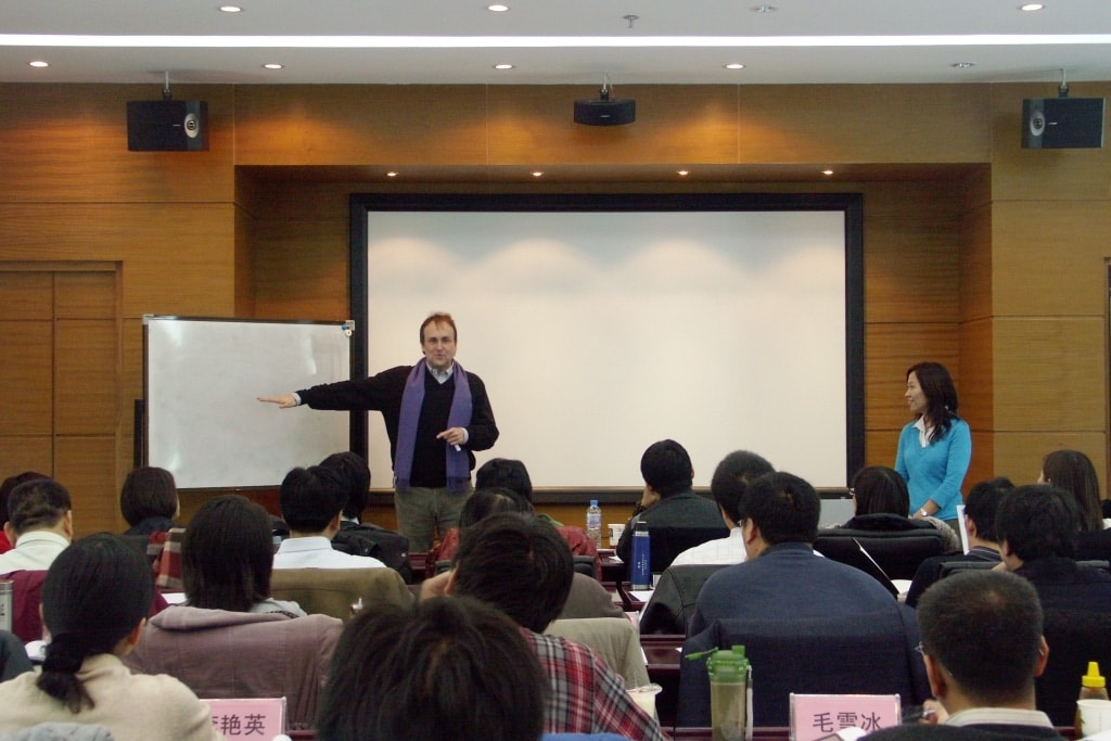 Blake teaching in China