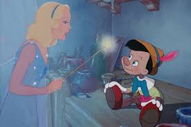 The blue Fairy and Pinocchio from Disney Pictures classic animated tale