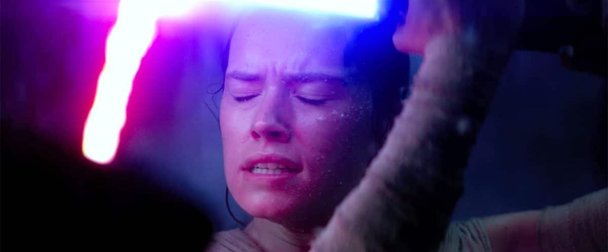 Rey digs, deep down, as she embraces The Force.