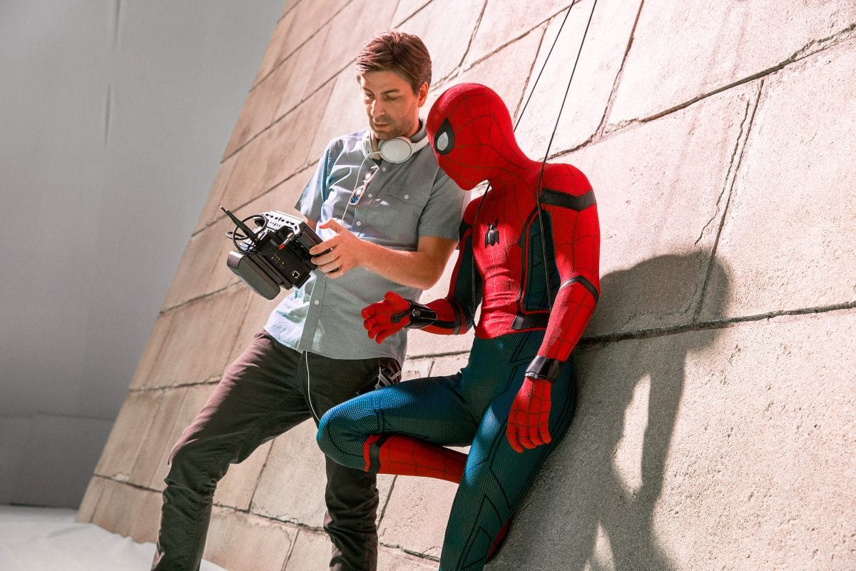Spider-Man: Homecoming (2017) Director Jon Watts and Tom Holland on the set/Chuck Zlotnick - Columbia Pictures
