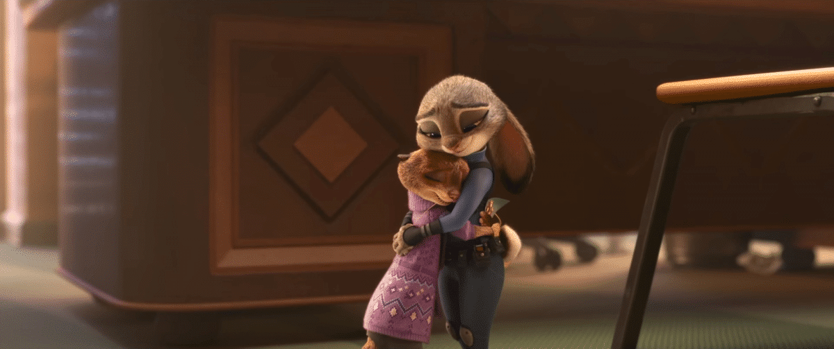 Mrs. Otterton hugs Judy,