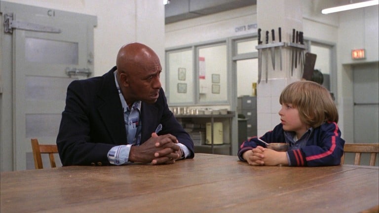 Dick Hallorann (Scatman Crothers) and Danny Torrance (Danny Lloyd) bond over an uncommon mental superpower that each of them share called The Shining(1980).