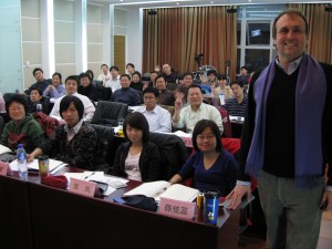 Blake with the class at Beijing Film Academy