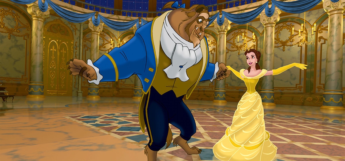 While antagonistic forces work against them, Belle and the Beast share a moment of happiness.